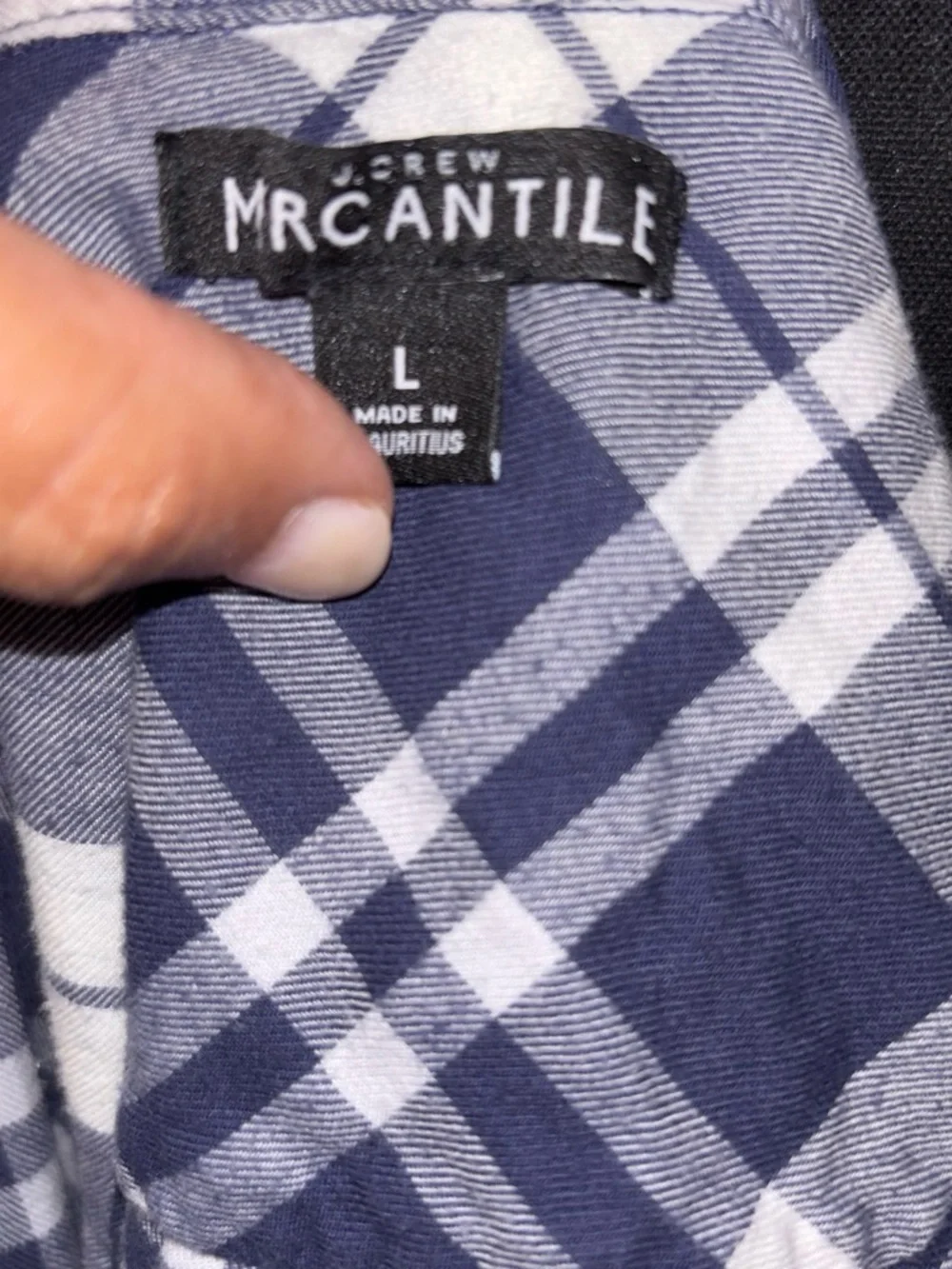 J. Crew Navy and White Plaid Button-Down Shirt